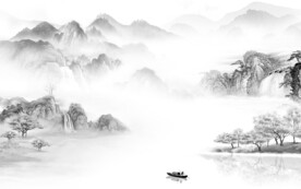 淡雅 灰色人气山水 TiF分层