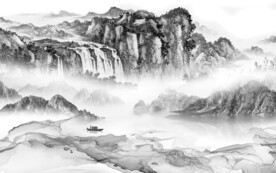 高清 灰色人气山水 TiF分层