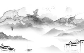 现代 灰色素雅山水 TiF分层