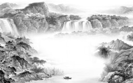 电视 灰色中式山水 TiF分层