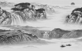 淡雅 灰色中式山水 TiF分层