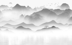 大气 灰色中式山水 TiF分层