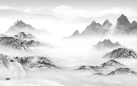 客厅 简约山水墙画 TIf分层