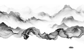 新款 简约山水墙画 TIf分层