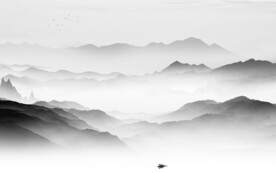 爆款 意境灰色山水 TiF分层