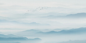 中国风禅意水墨山水画