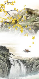 别墅 山水简约玄关 TIF分层