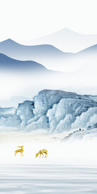 高端 山水简约玄关 TIF分层