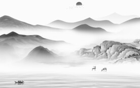 中式 灰色意境山水 TiF分层