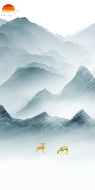 高清 高档山水玄关 TIF分层