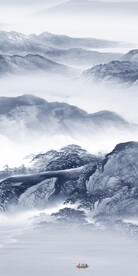 淡雅 高档山水玄关 TIF分层