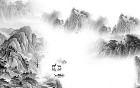 高清 新款灰色山水 TIF分层