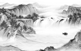 现代 灰色新山水图 TIF分层