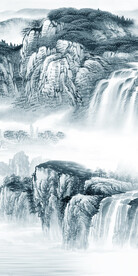 现代 山水玄关框画 TIF分层