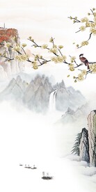 别墅 爆款山水玄关 TiF分层