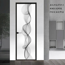 高清分层透明底平开门打印图