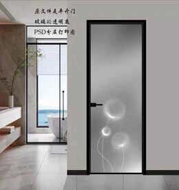 高清分层透明底平开门打印图