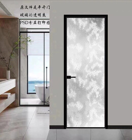 高清分层透明底平开门打印图