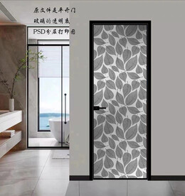 高清分层透明底平开门打印图