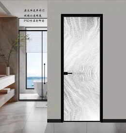 高清分层透明底平开门打印图 