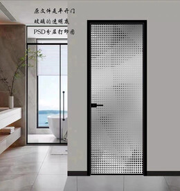 高清分层透明底平开门打印图