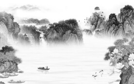 爆款 中式灰色山水 TiF分层