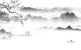 淡雅 中式灰色山水 TiF分层