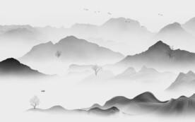 人气 灰色清晰山水 TiF分层