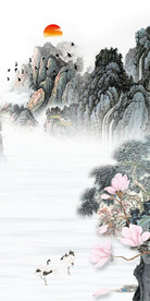 大气 清晰山水玄关 TIf分层