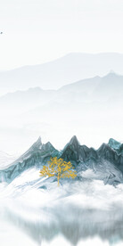 淡雅 高端山水玄关 TIF分层