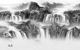 爆款 灰色素雅山水 TiF分层