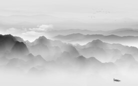 简约 灰色素雅山水 TiF分层