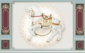 大理石马到成功装饰壁画