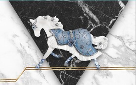 大理石马到成功装饰壁画