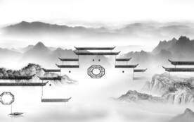 别墅 轻奢灰色山水 TiF分层