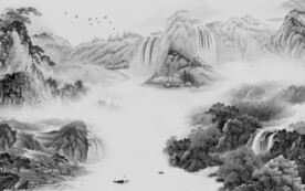 电视 灰色意境山水 TiF分层