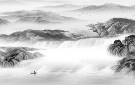 高端 轻奢灰色山水 TiF分层