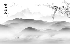 中式 轻奢灰色山水 TiF分层