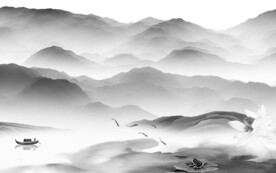 高档 客厅灰色山水 TiF分层