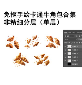 免抠牛角面包合集
