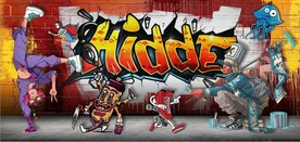 欧美风街头涂鸦餐饮酒吧背景墙