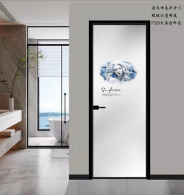 高清分层透明底平开门打印图