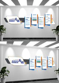 简约企业发展历程文化墙