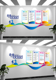 简约企业简介文化墙