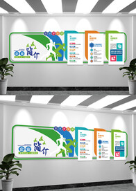 简约企业公司文化墙