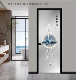 高清分层透明底平开门打印图