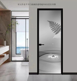 高清分层透明底平开门打印图