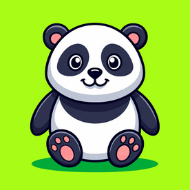 卡通矢量可爱的熊猫