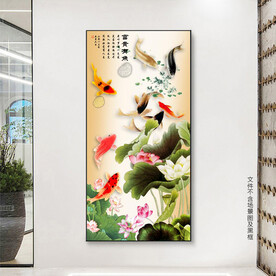 九鱼富贵有鱼装饰画