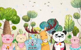 儿童房床头背景墙